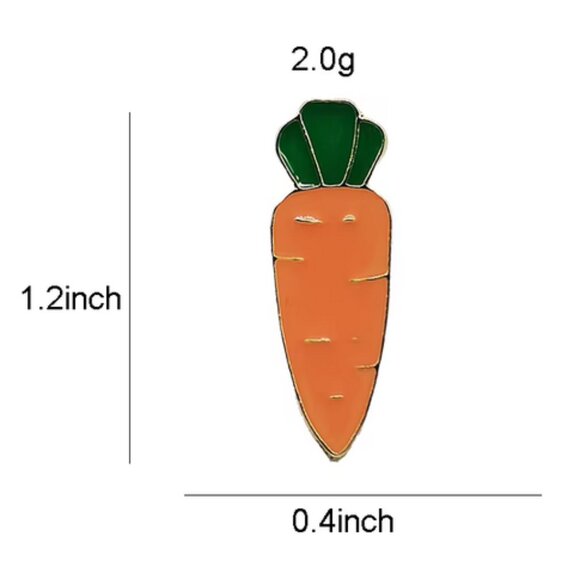 Orange Carrot Pin Badge - Picture 5 of 11